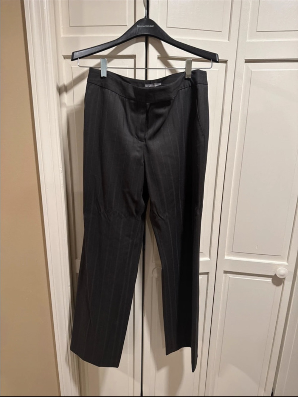 Ann Taylor Black Pinstripe Women's Dress Trousers